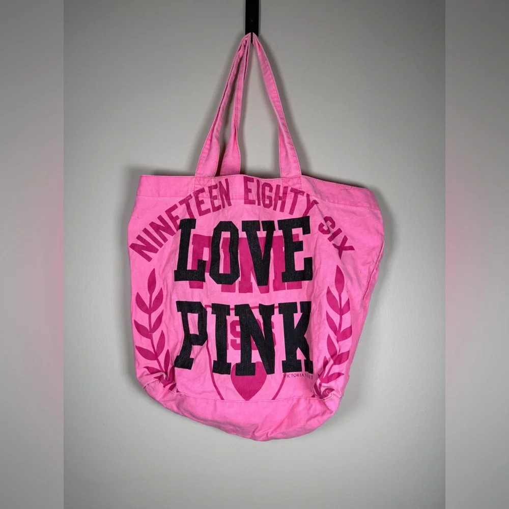 VS PINK Varsity Y2K Style Book Tote  Bag Gym Carryall Carry On - Picture 8 of 8
